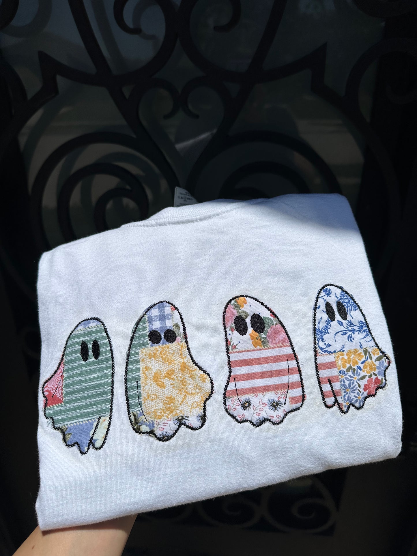 Halloween Ghosts Embroidered T-shirt