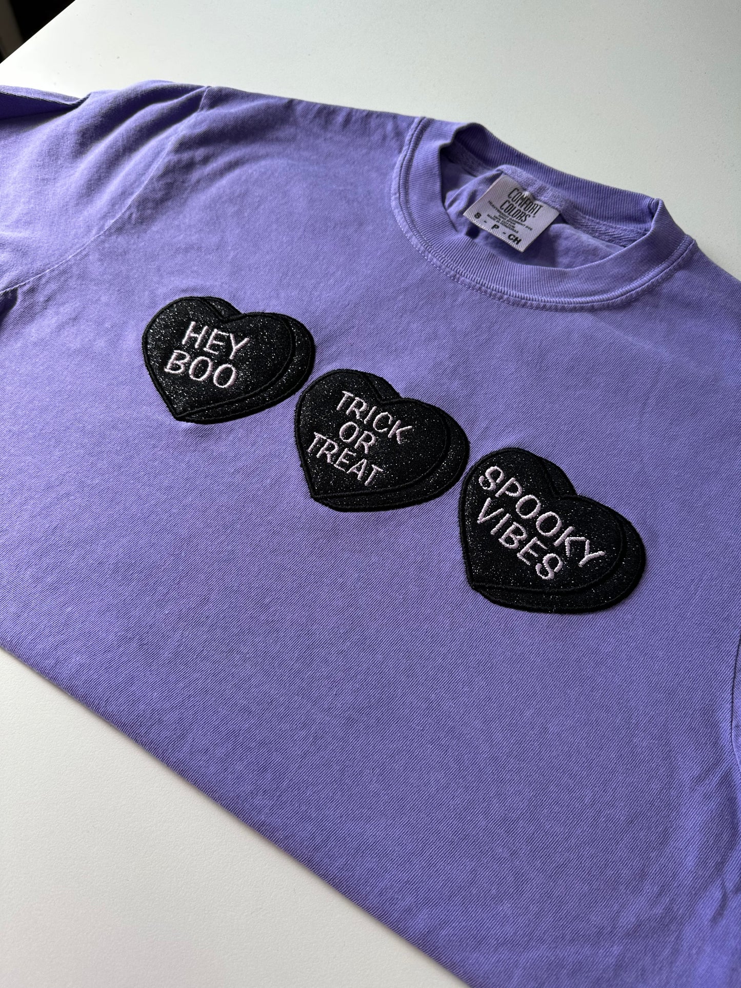 Halloween Hearts Embroidered T-Shirt