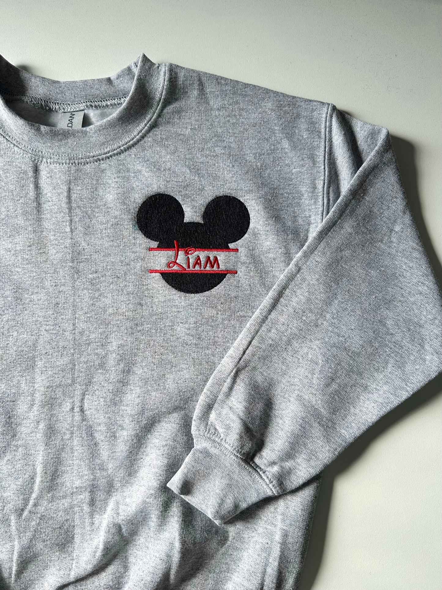 Personalized Mouse Embroidered Sweatshirt Toddler & Youth Sizes Custom Name