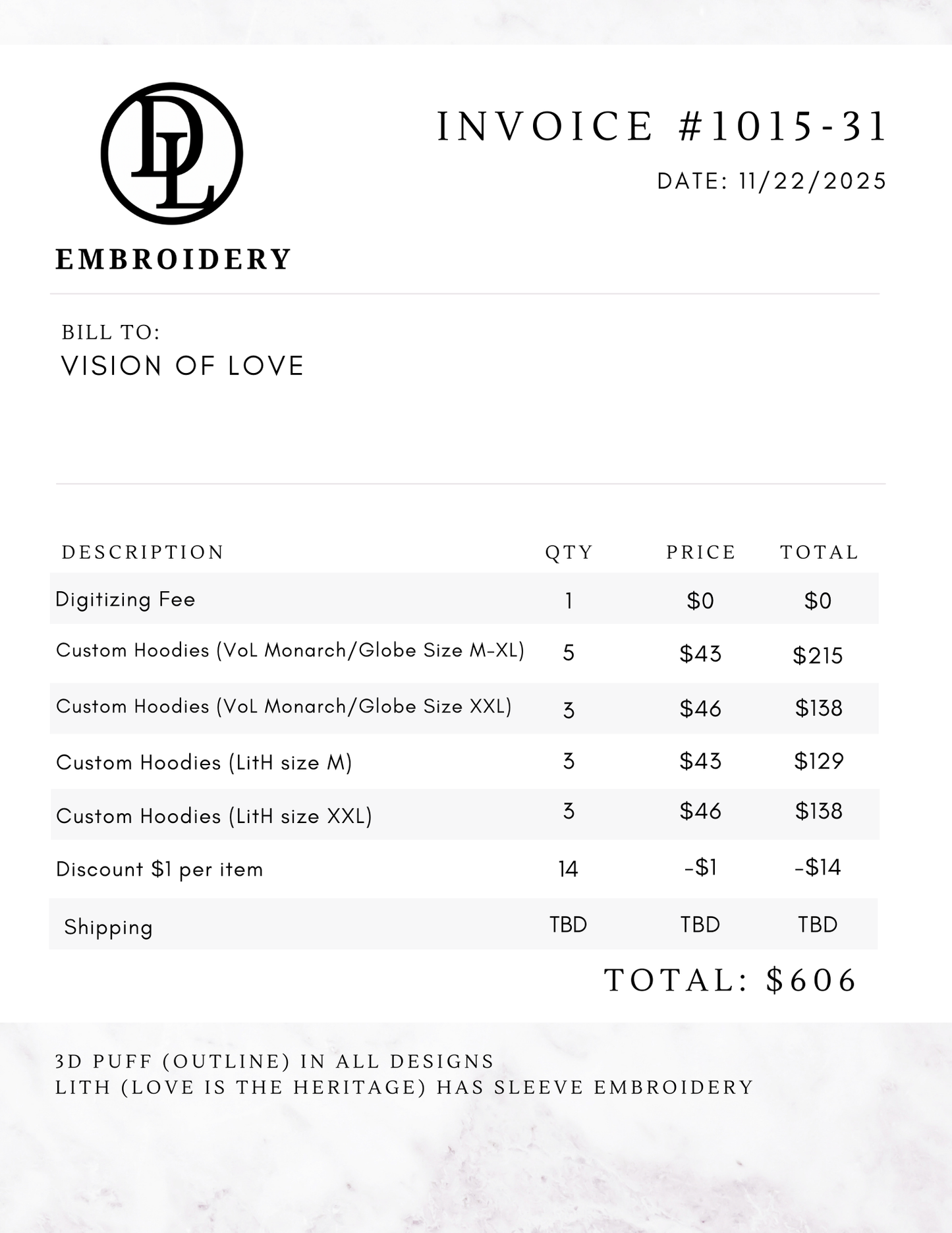 Custom Listing for Vision of Love