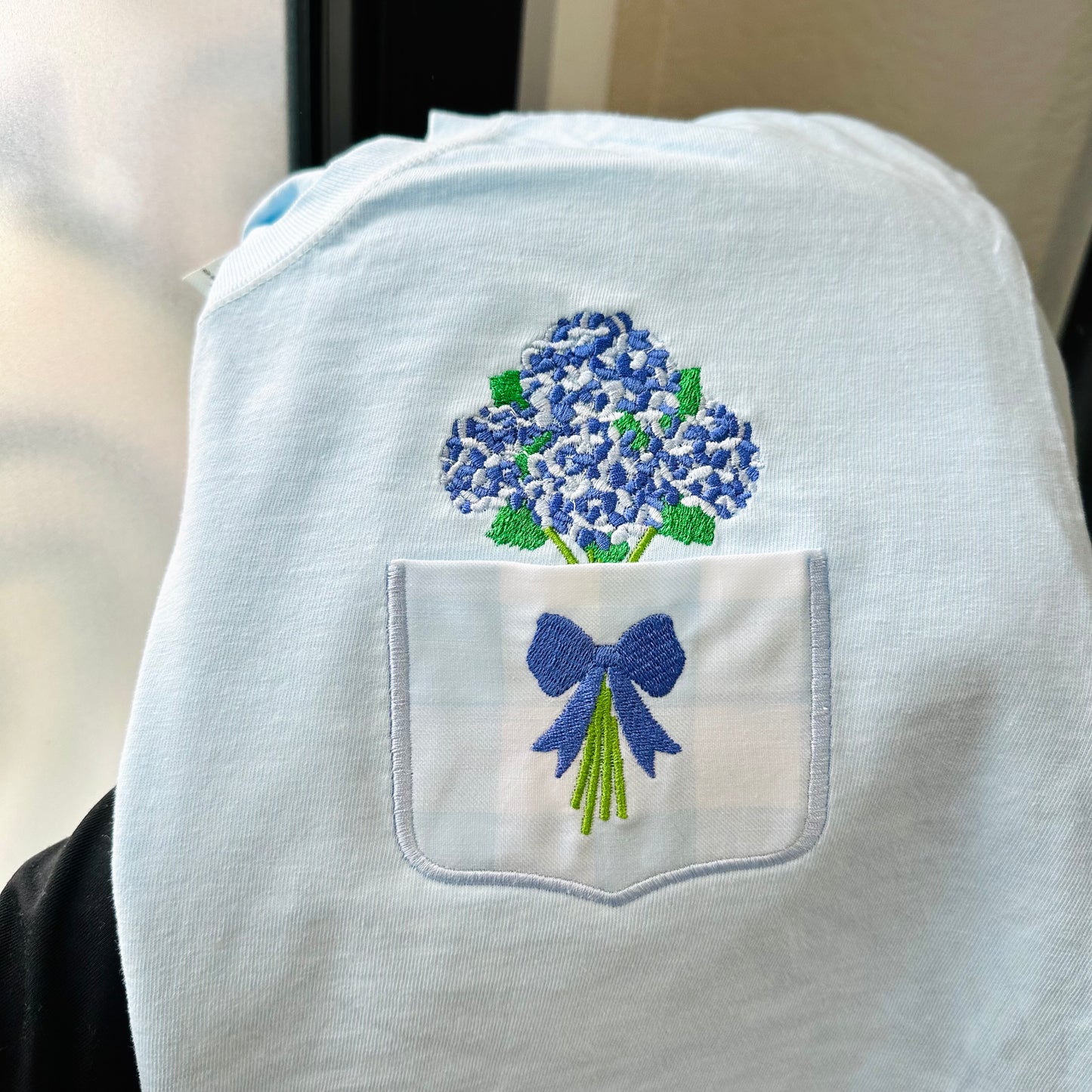 Hydrangea Pocket Embroidered Tshirt