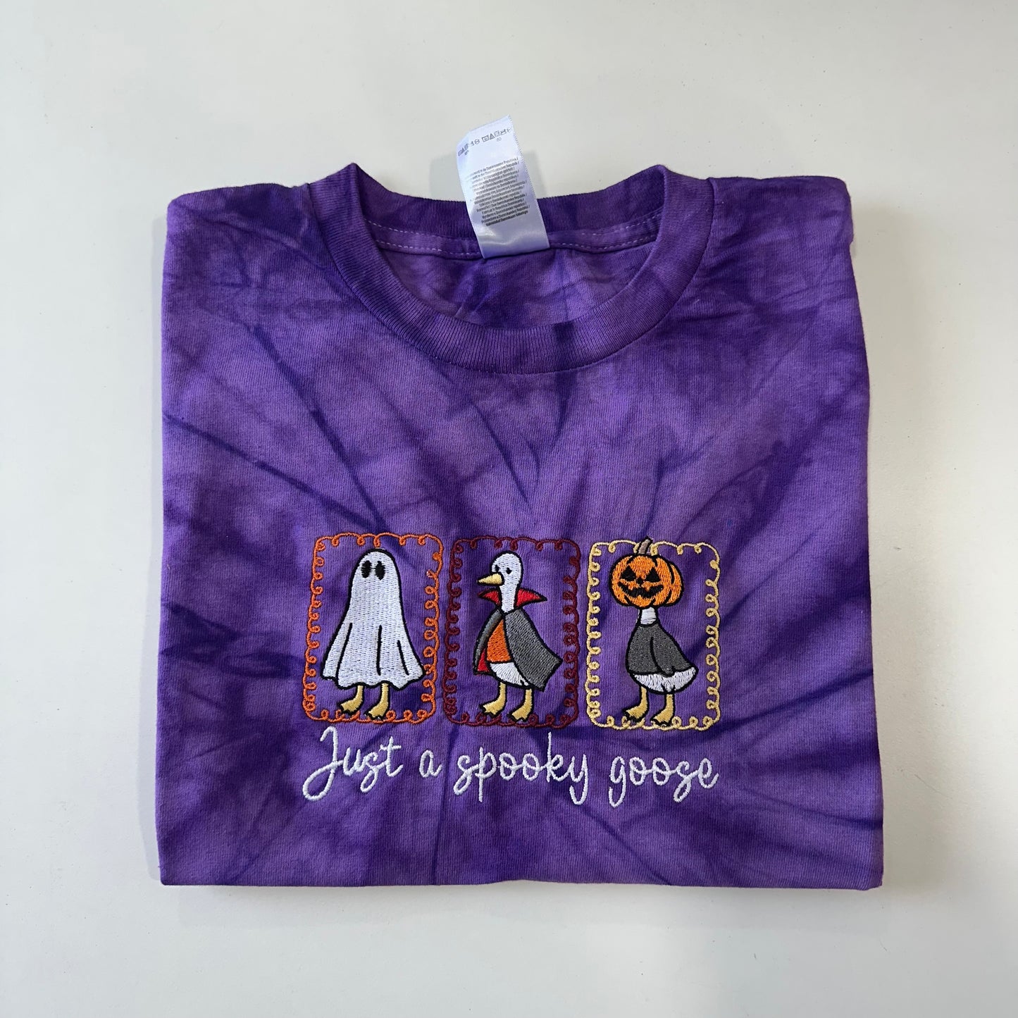 Just A Spooky Goose Embroidered Tshirt