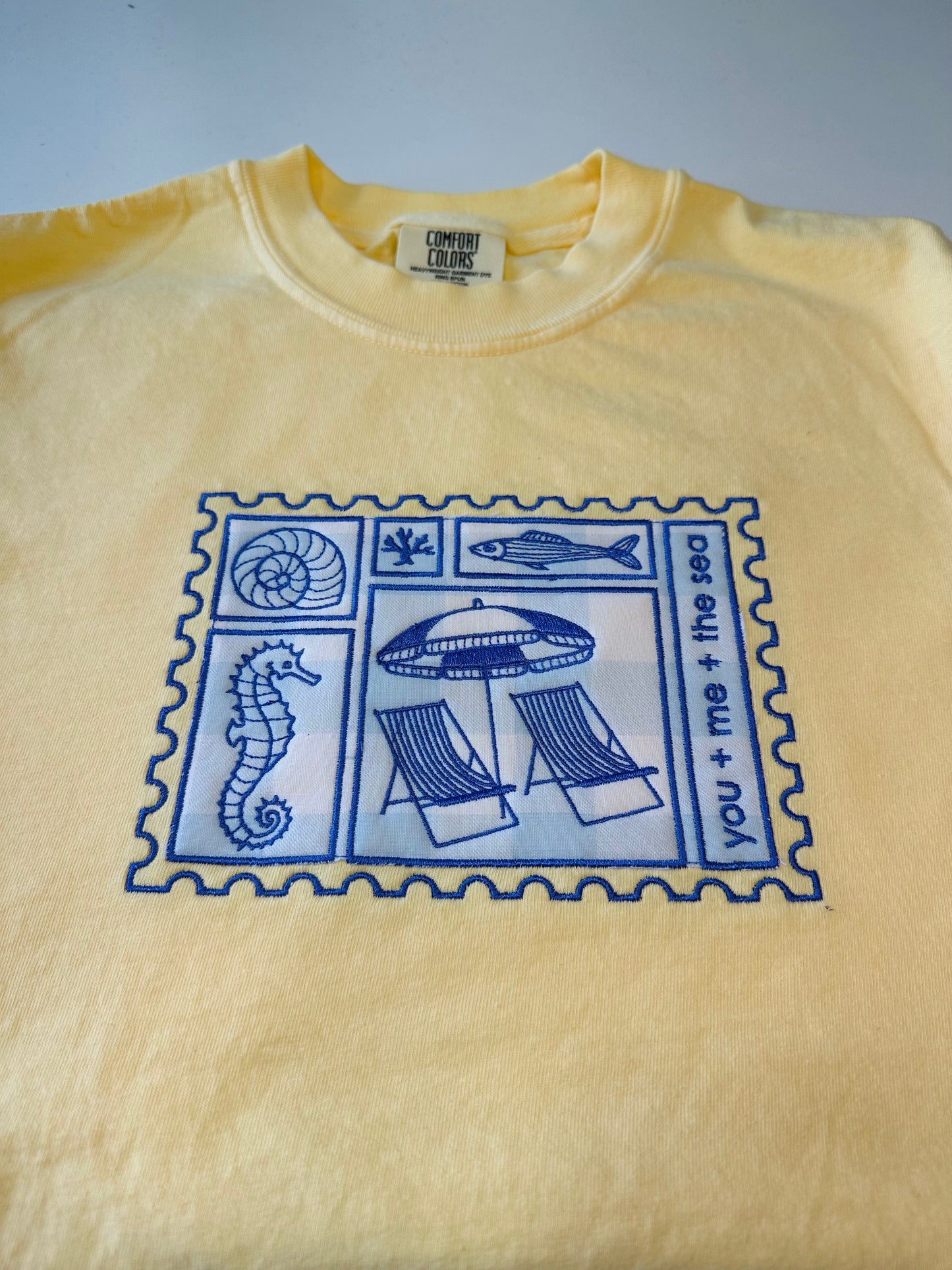 Sea Postcard Embroidered Tshirt