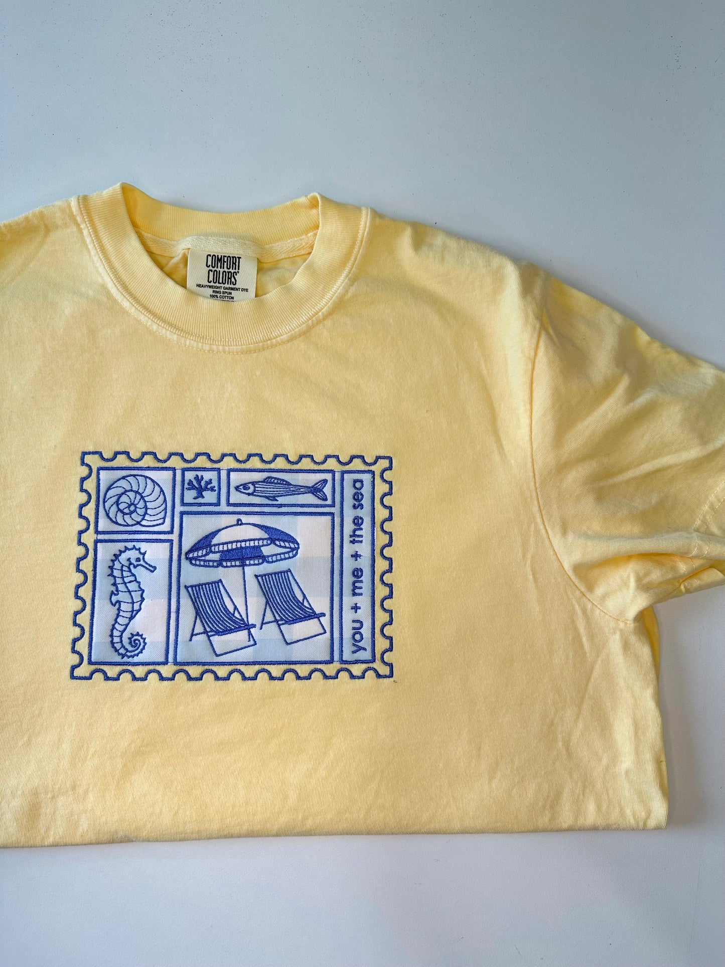 Sea Postcard Embroidered Tshirt