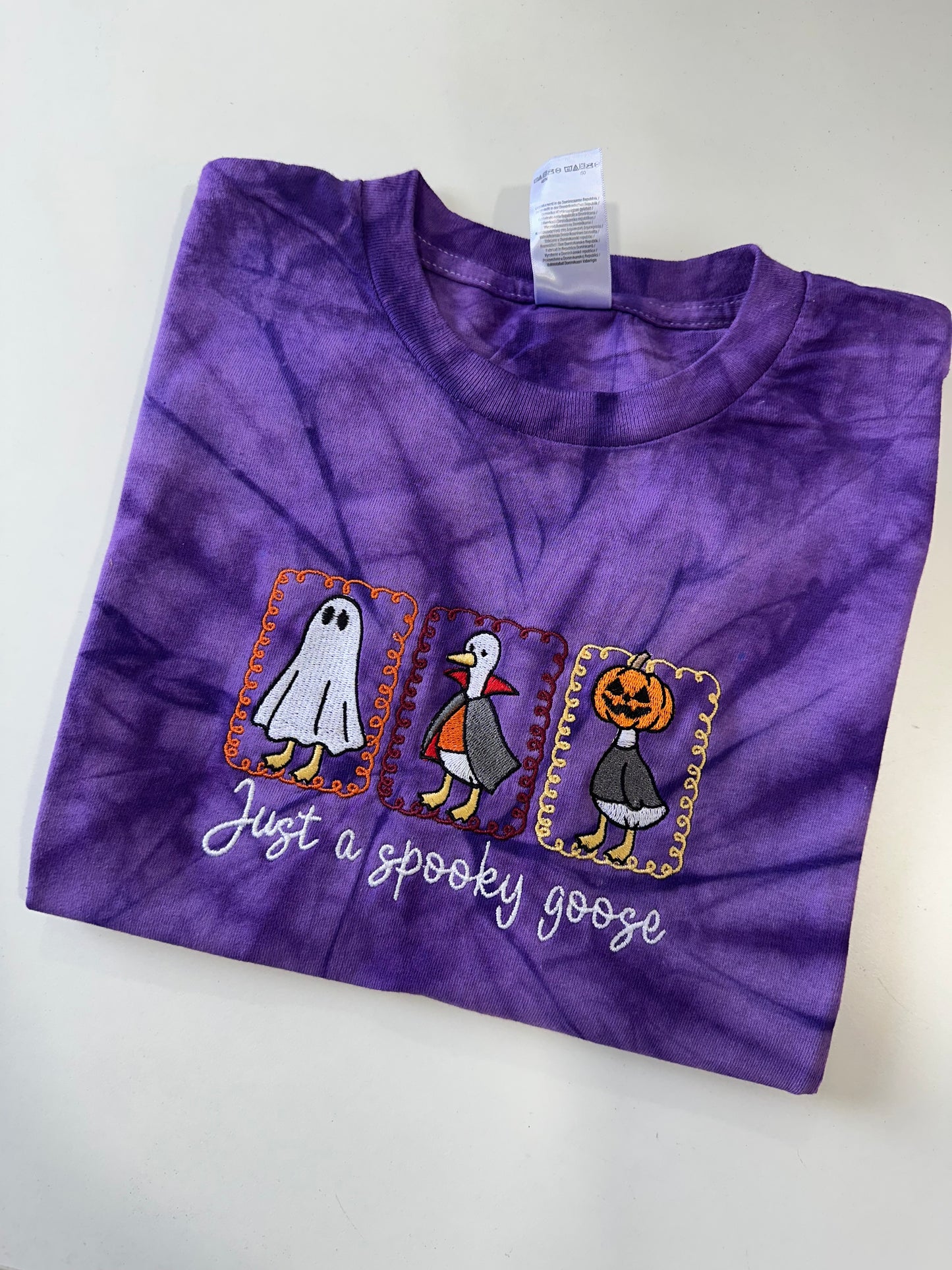 Just A Spooky Goose Embroidered Tshirt