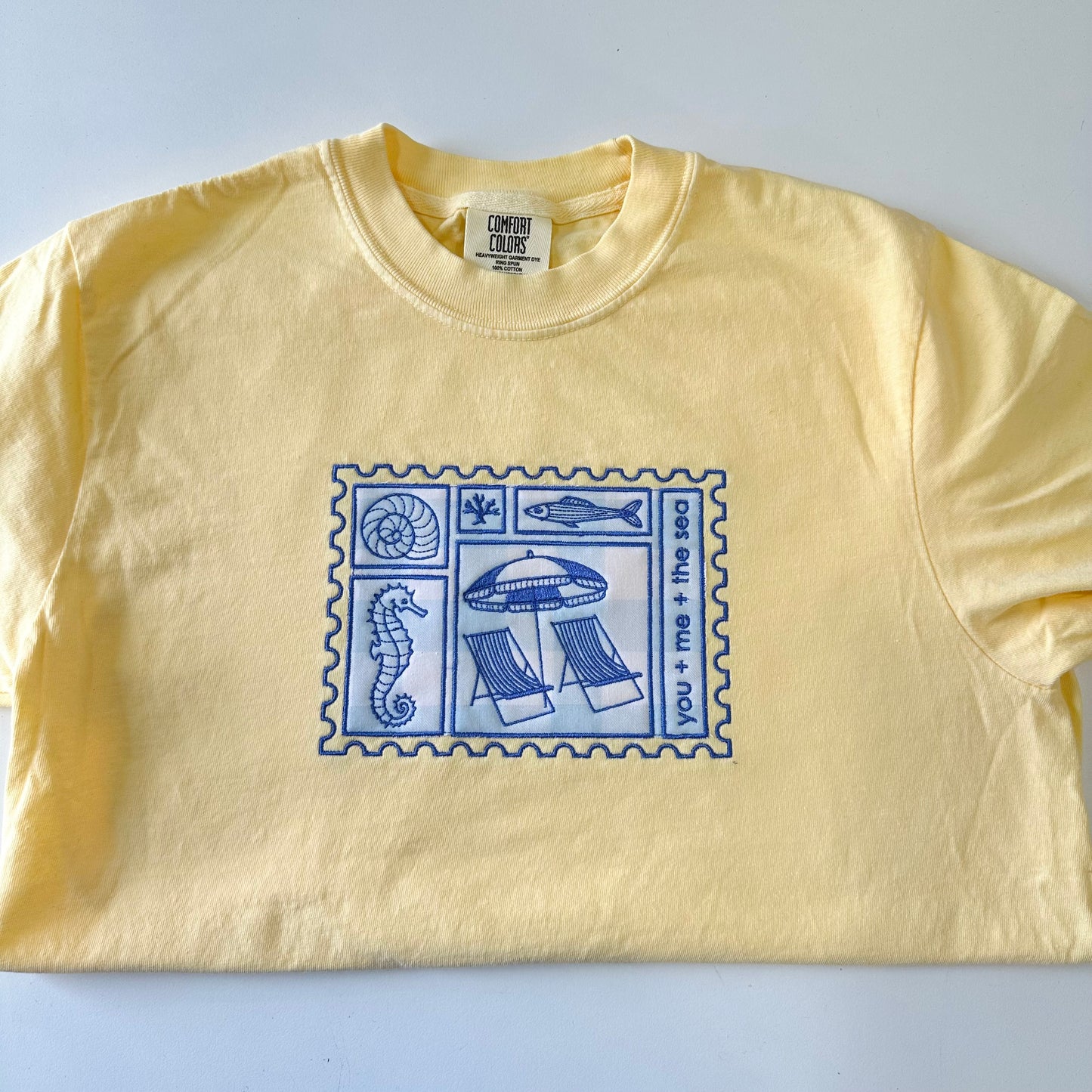 Sea Postcard Embroidered Tshirt