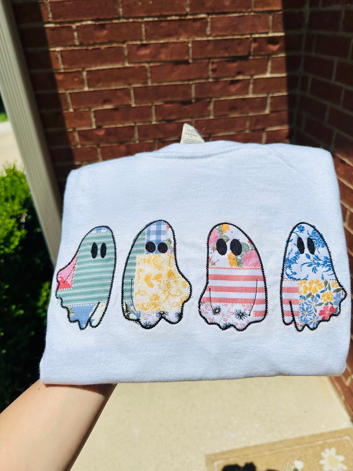 Halloween Ghosts Embroidered T-shirt