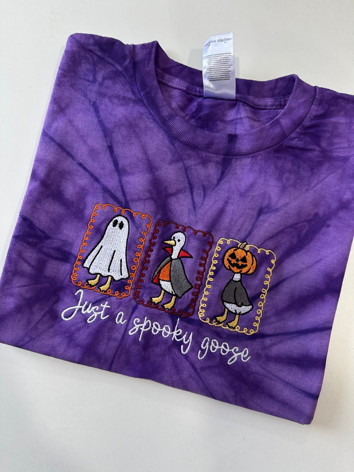 Just A Spooky Goose Embroidered Tshirt