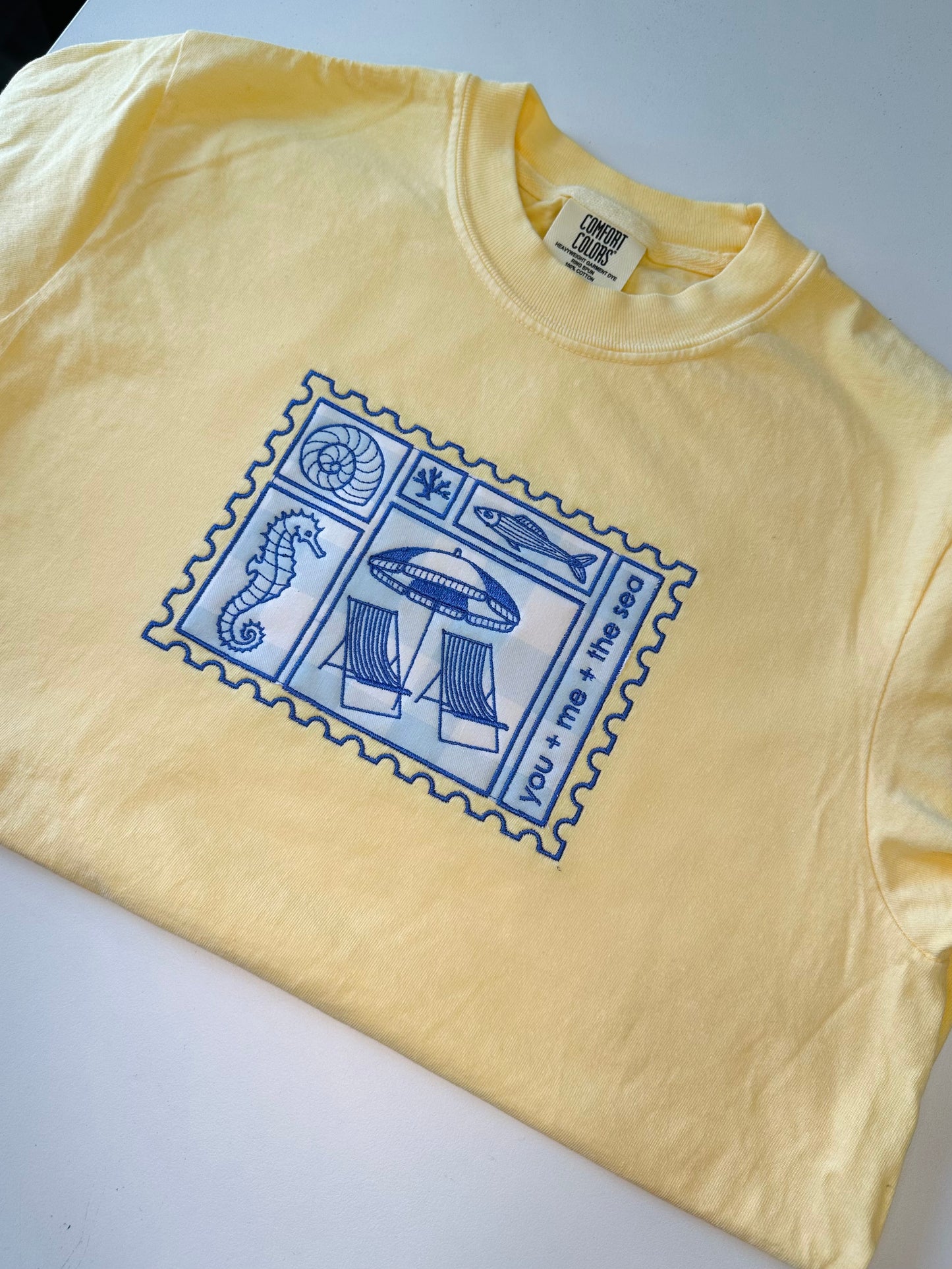 Sea Postcard Embroidered Tshirt