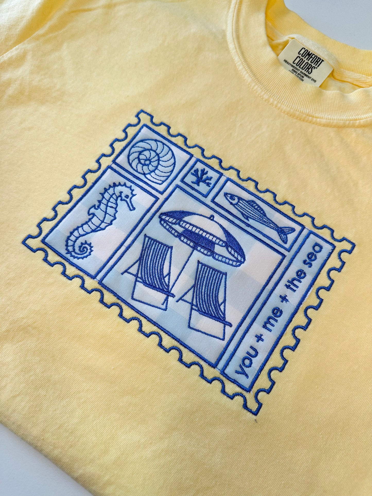 Sea Postcard Embroidered Tshirt