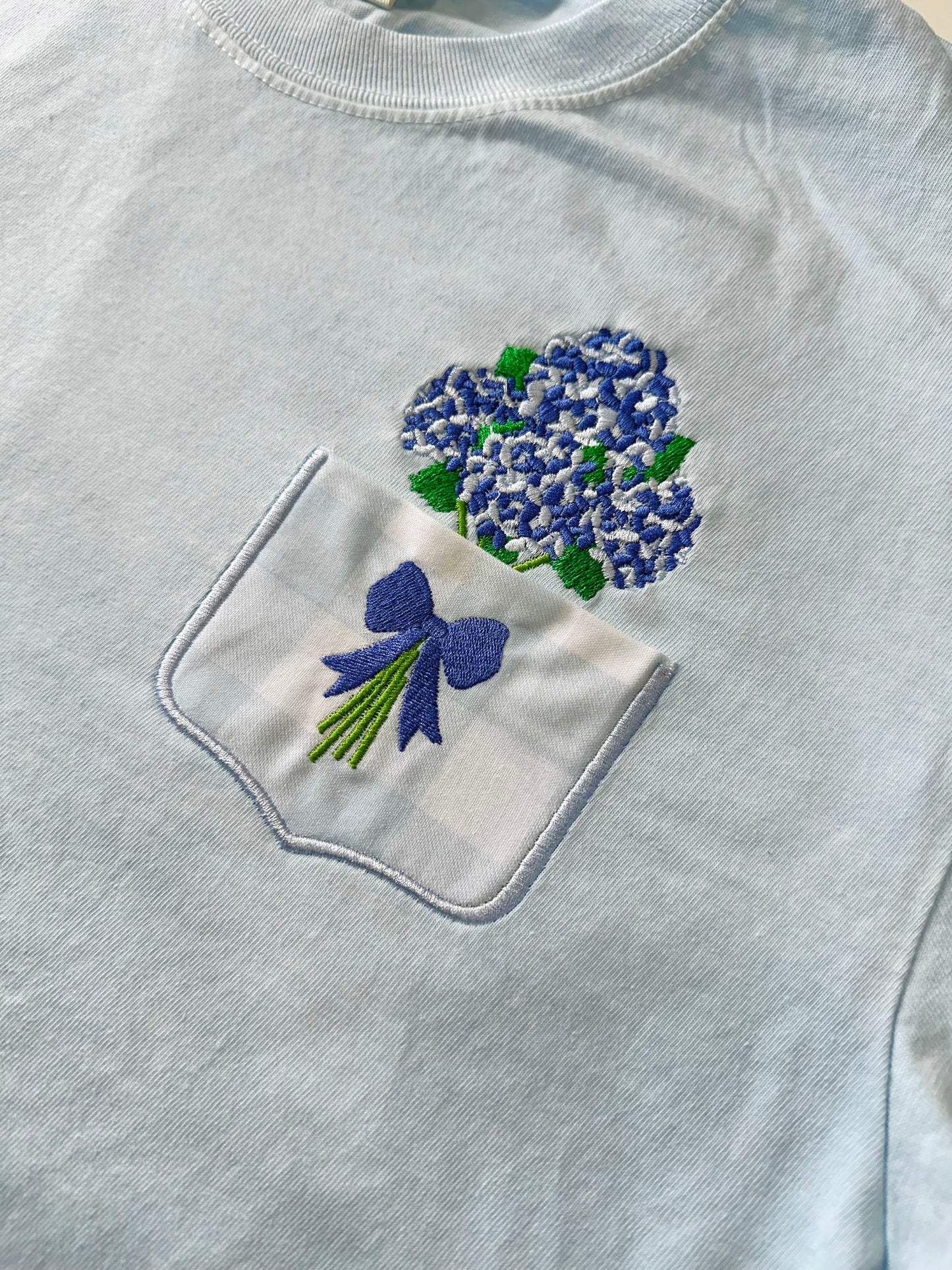 Hydrangea Pocket Embroidered Tshirt