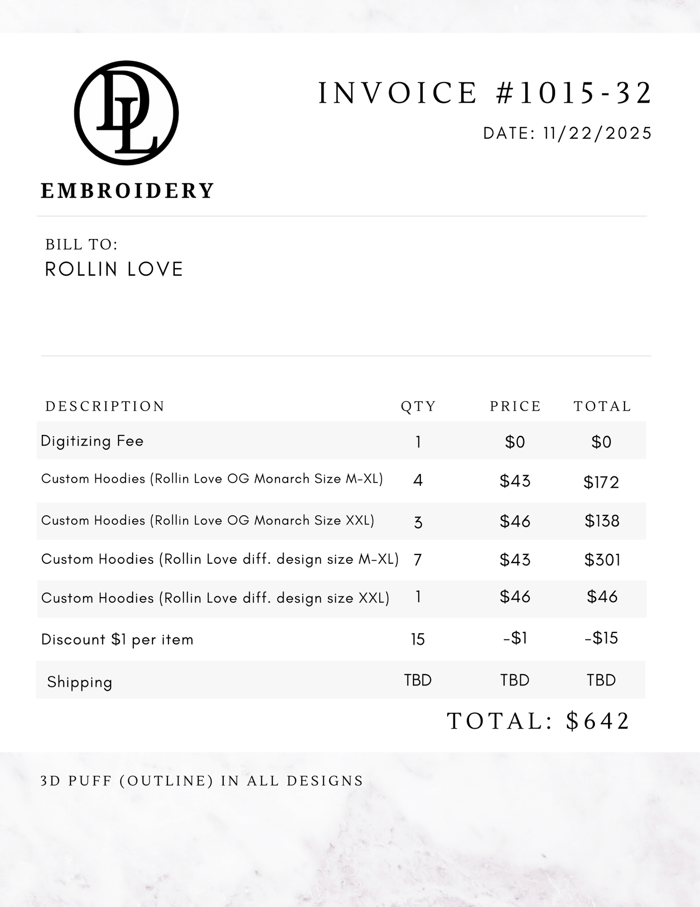 Custom Listing for Rollin Love