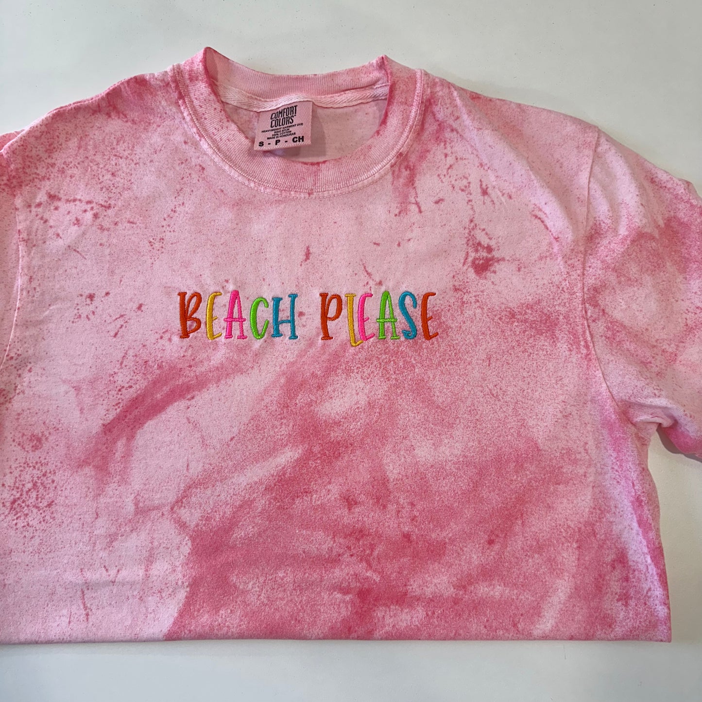Beach Please Embroidered Tshirt