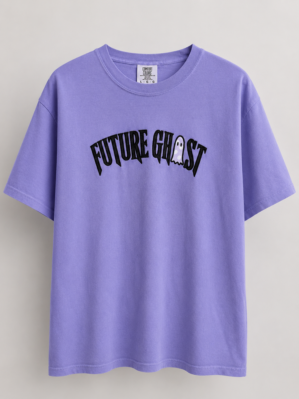 Future Ghost Embroidered Tshirt Spooky Halloween Summerween