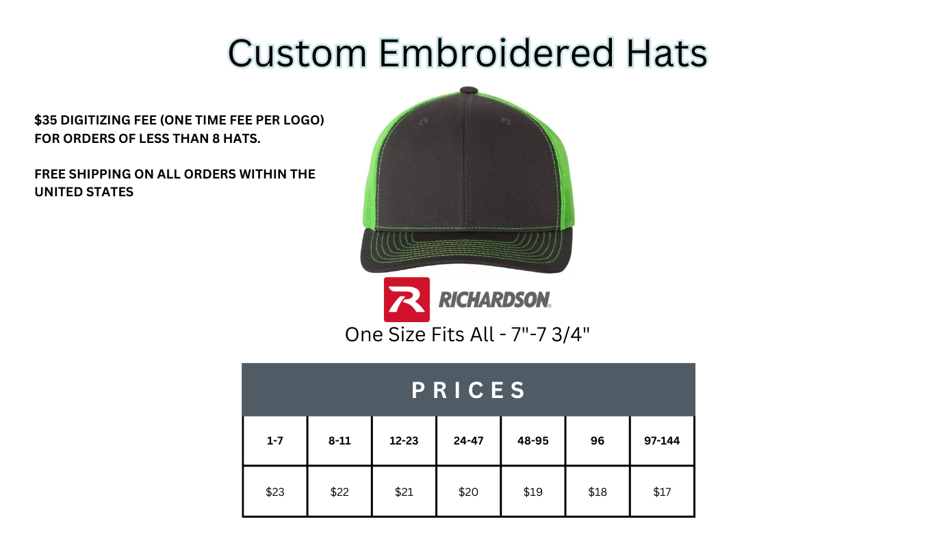 Custom Embroidered Richardson 112 Trucker Snapback Cap