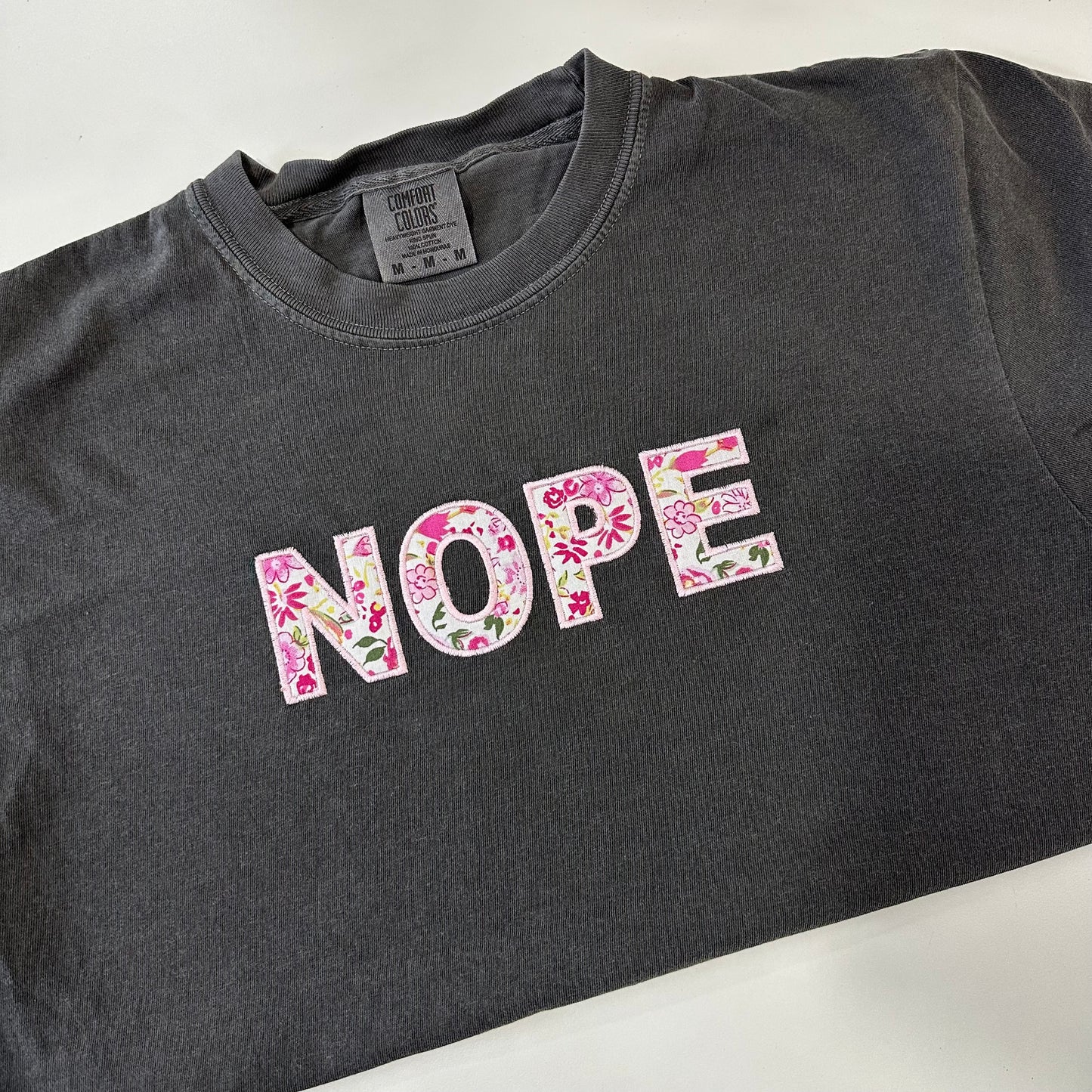 NOPE Floral Embroidered T-Shirt
