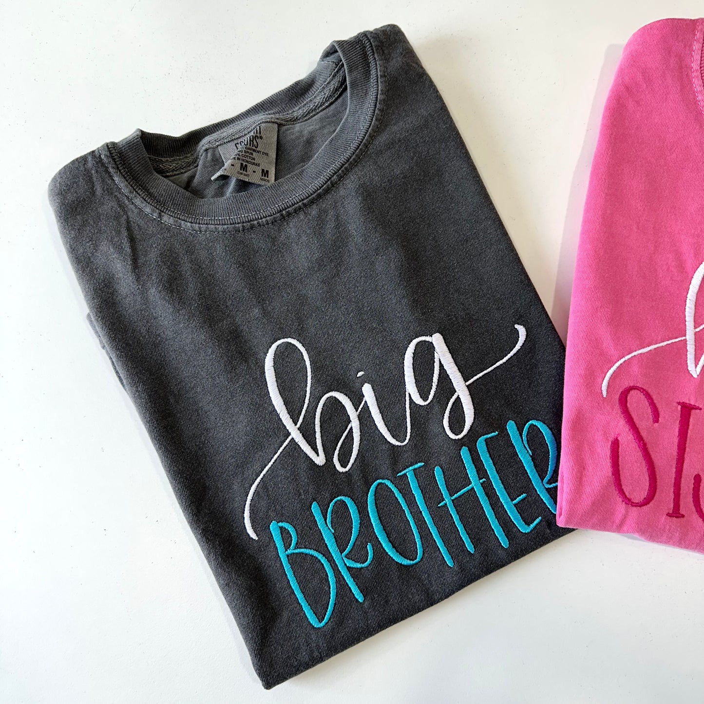 Big Brother & Big Sister Embroidered Tshirt YOUTH SIZE