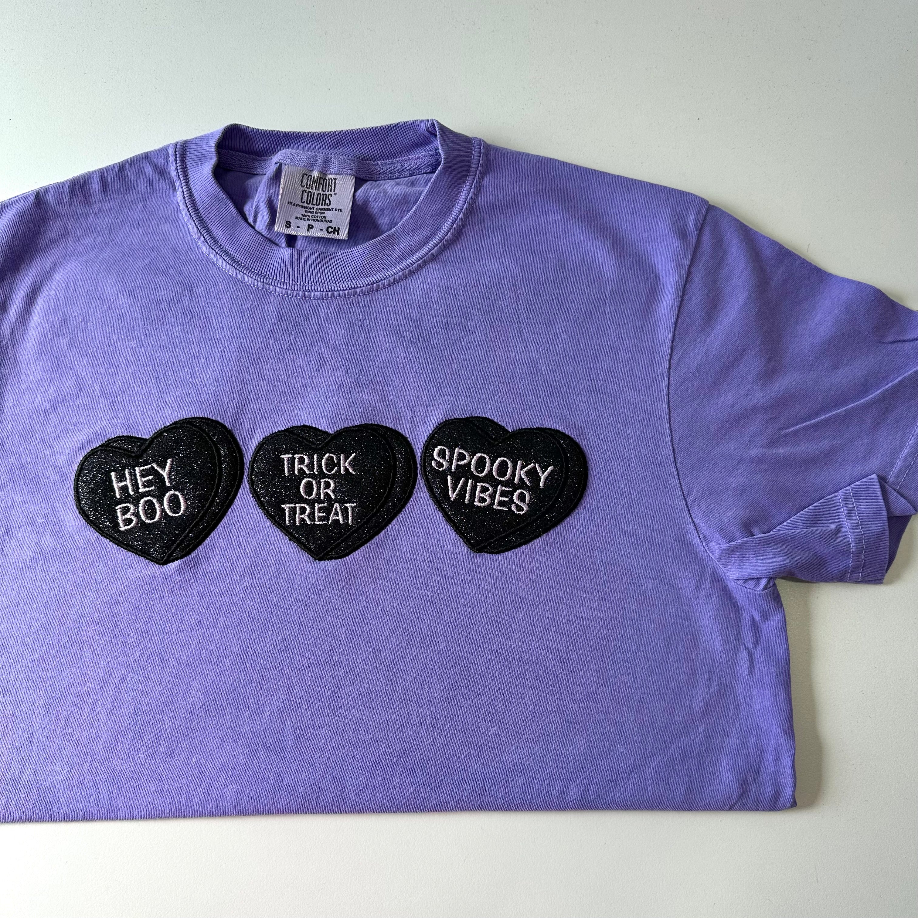 Halloween Hearts Embroidered T-Shirt