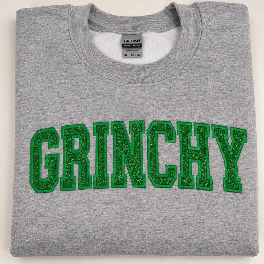 Grinchy Embroidered Sweatshirt