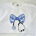Nurse Bow Embroidered Sweatshirt