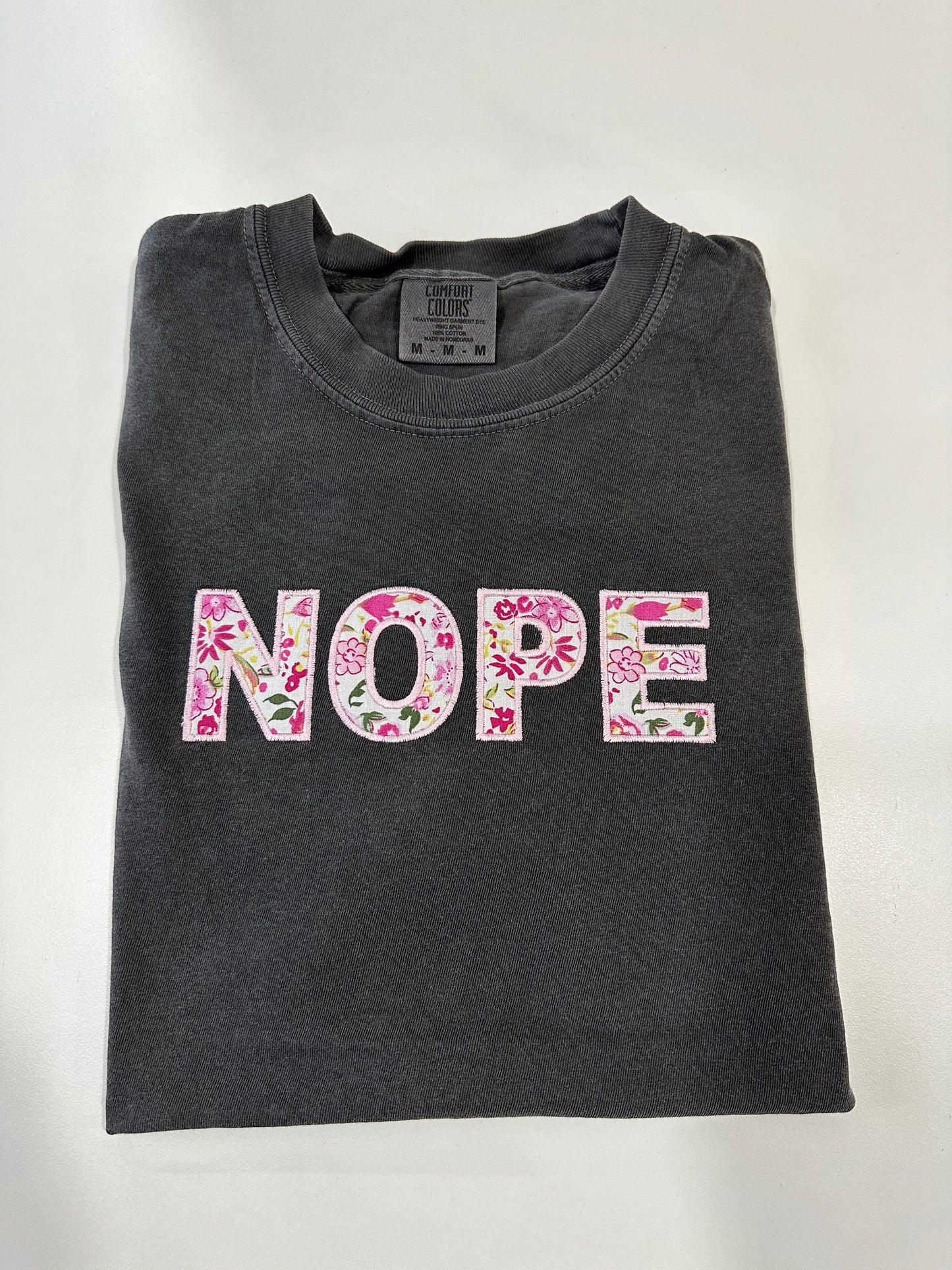 NOPE Floral Embroidered T-Shirt