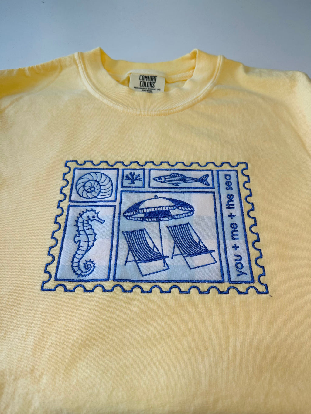 Sea Postcard Embroidered Tshirt