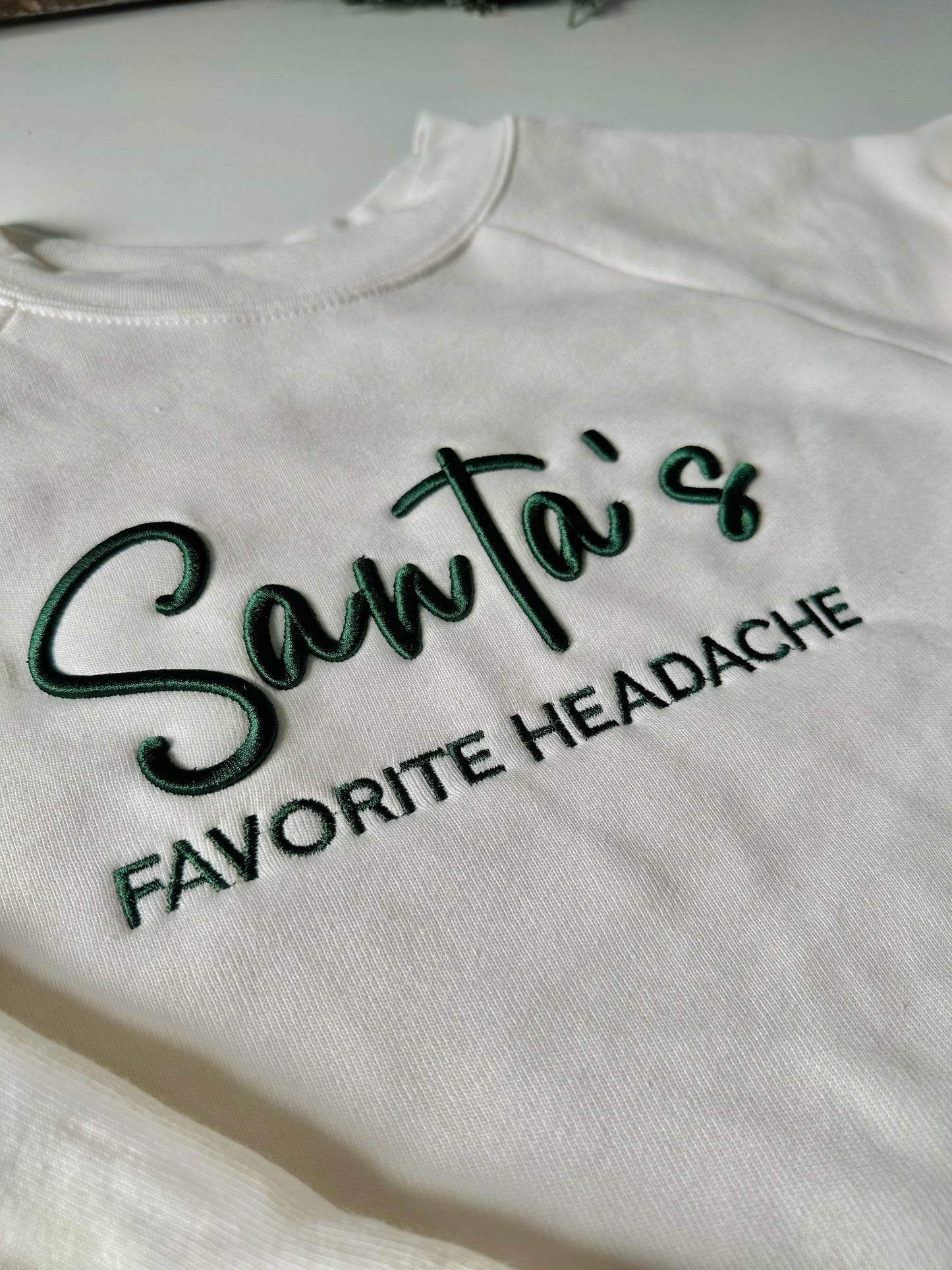 Santas Favorite Headache Embroidered Cropped Top