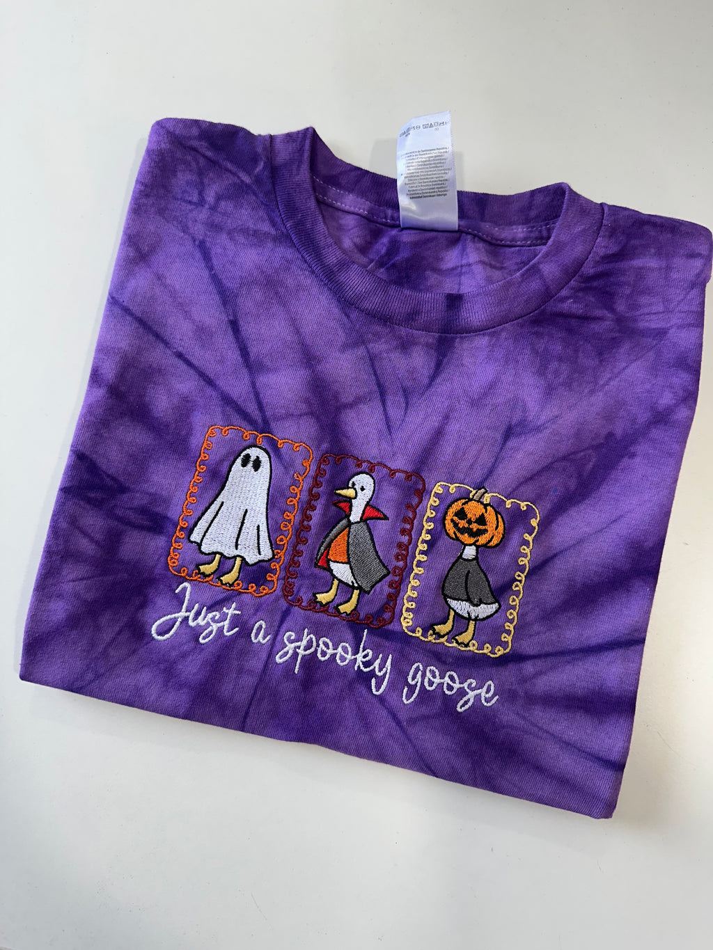 Just A Spooky Goose Embroidered Tshirt