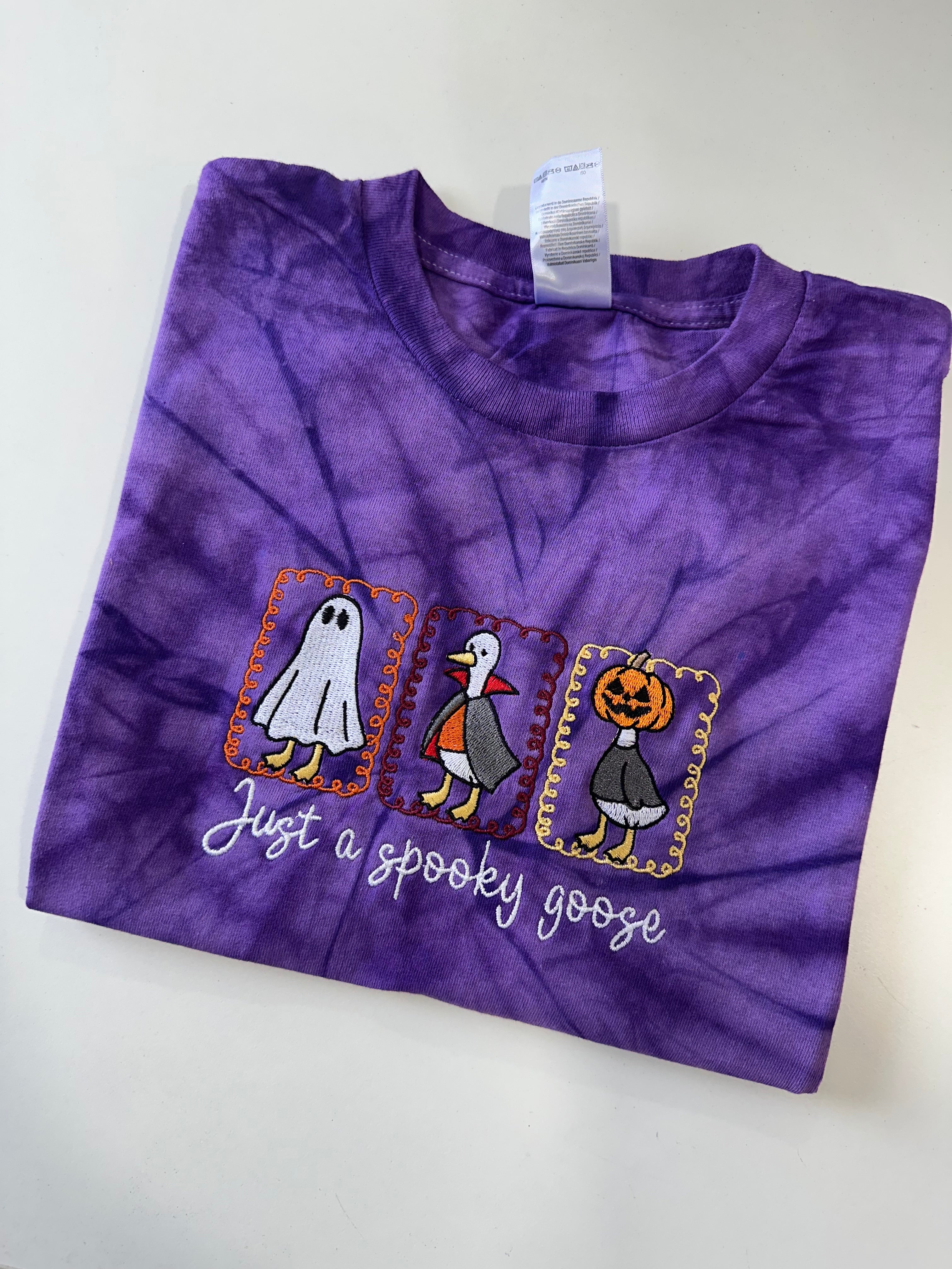 Just A Spooky Goose Embroidered Tshirt