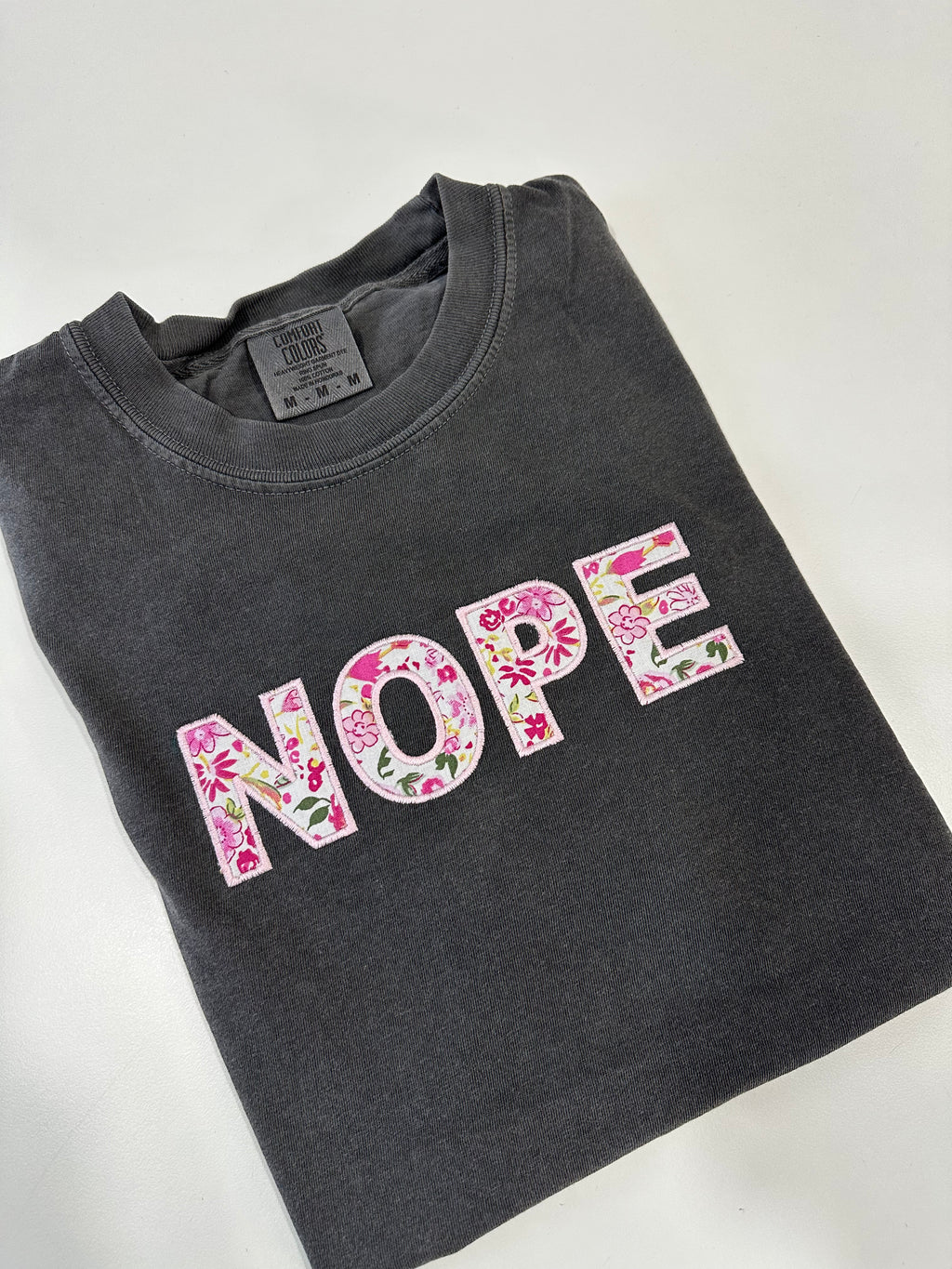 NOPE Floral Embroidered T-Shirt