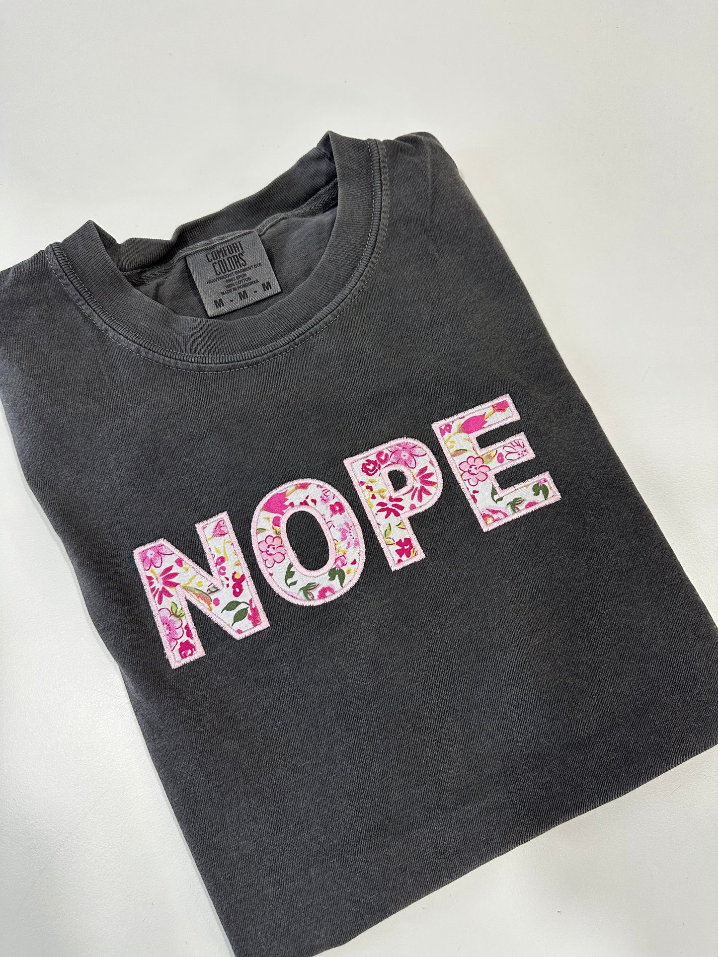 NOPE Floral Embroidered T-Shirt