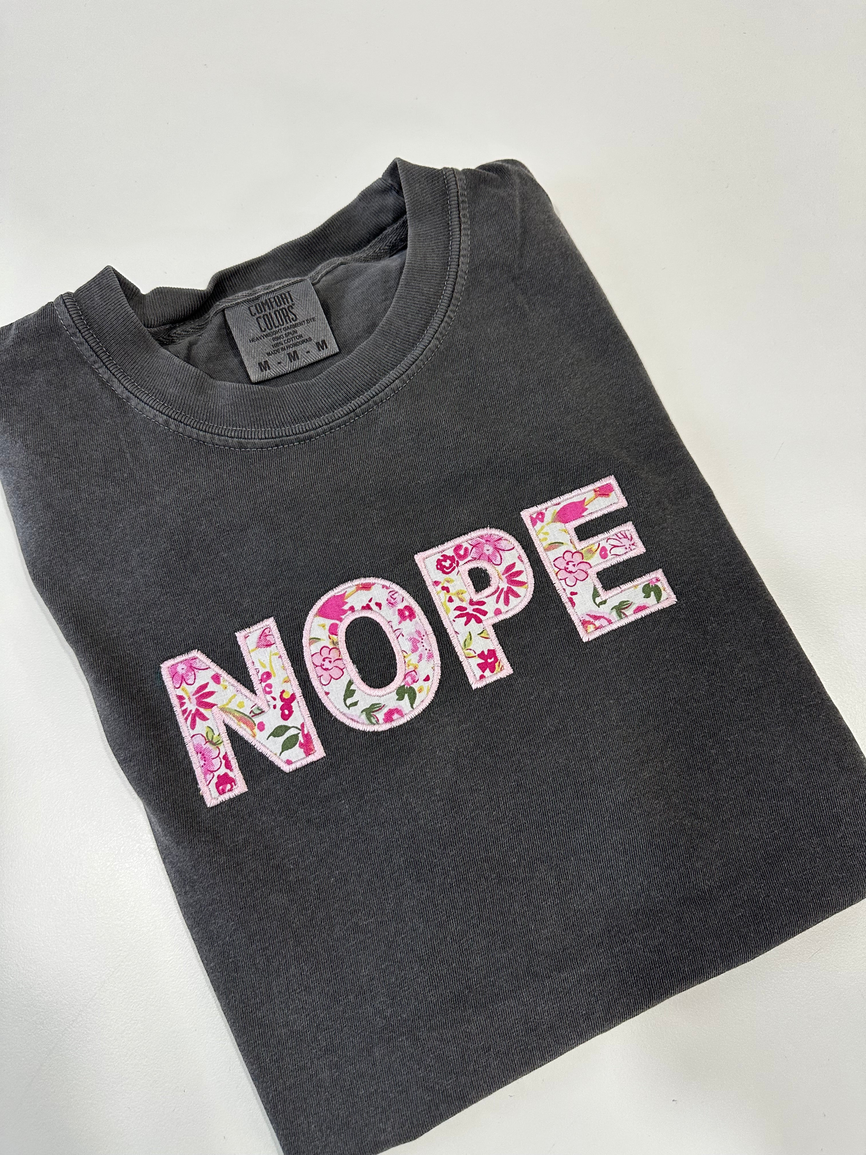 NOPE Floral Embroidered T-Shirt