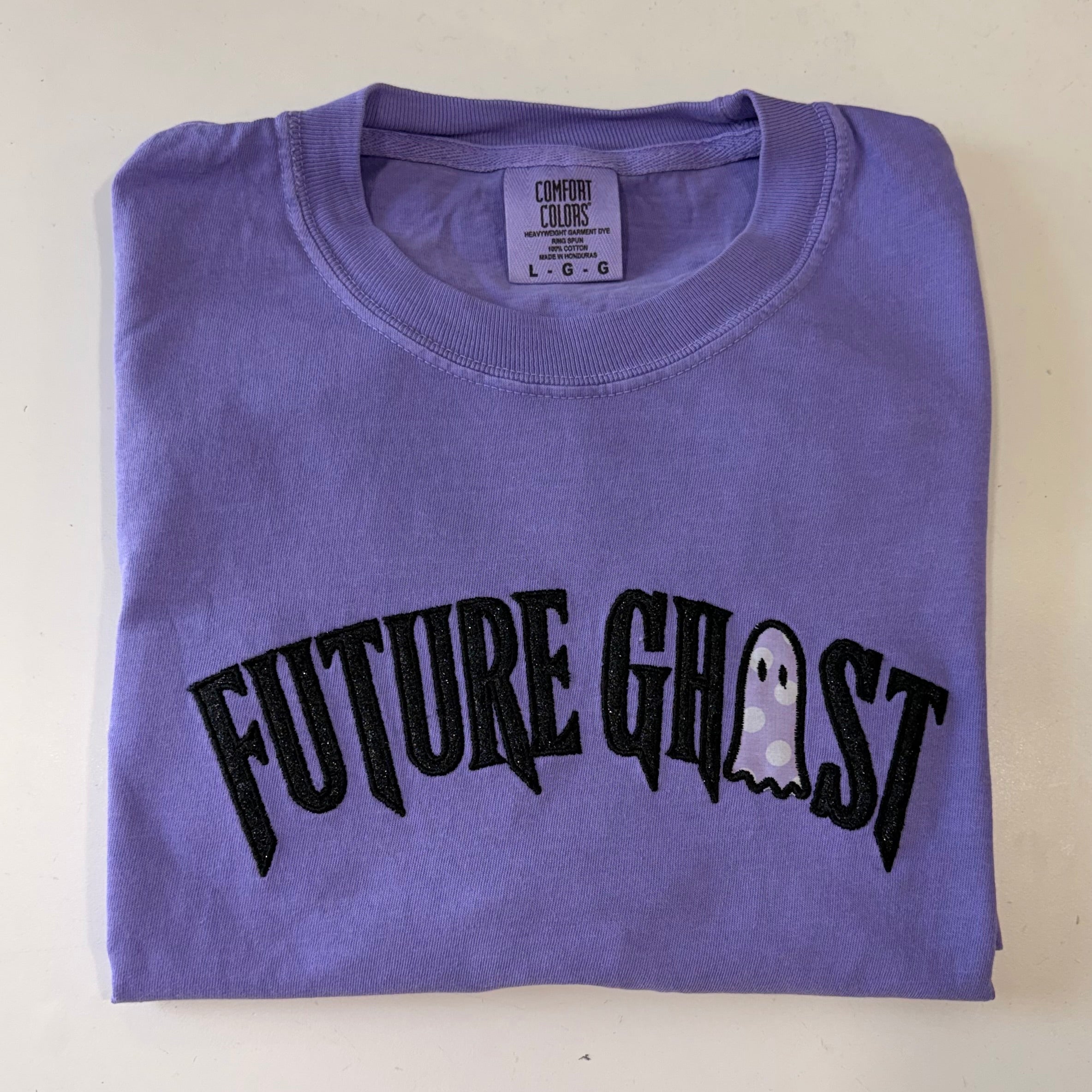 Future Ghost Embroidered Tshirt Spooky Halloween Summerween