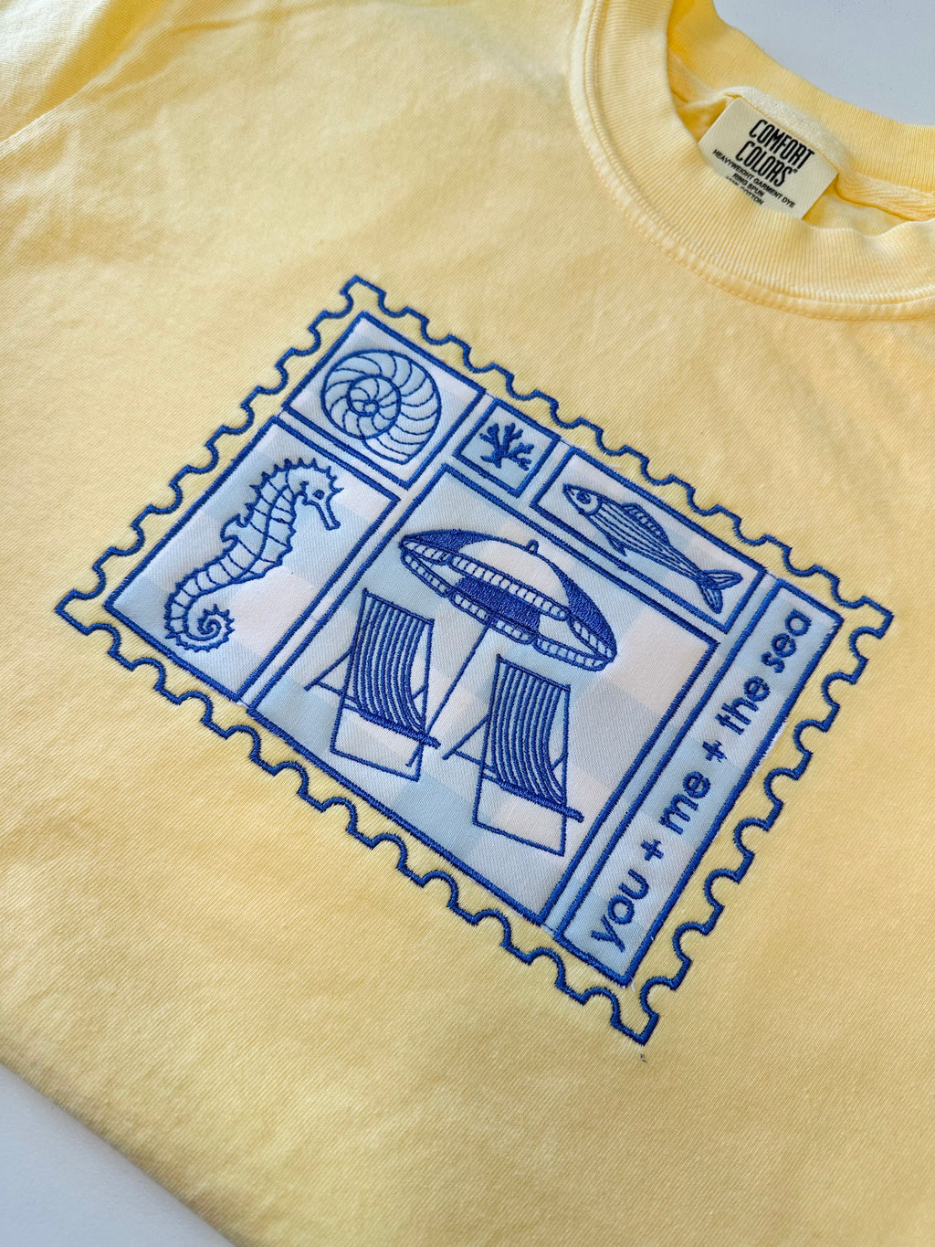 Sea Postcard Embroidered Tshirt