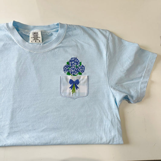 Hydrangea Pocket Embroidered Tshirt