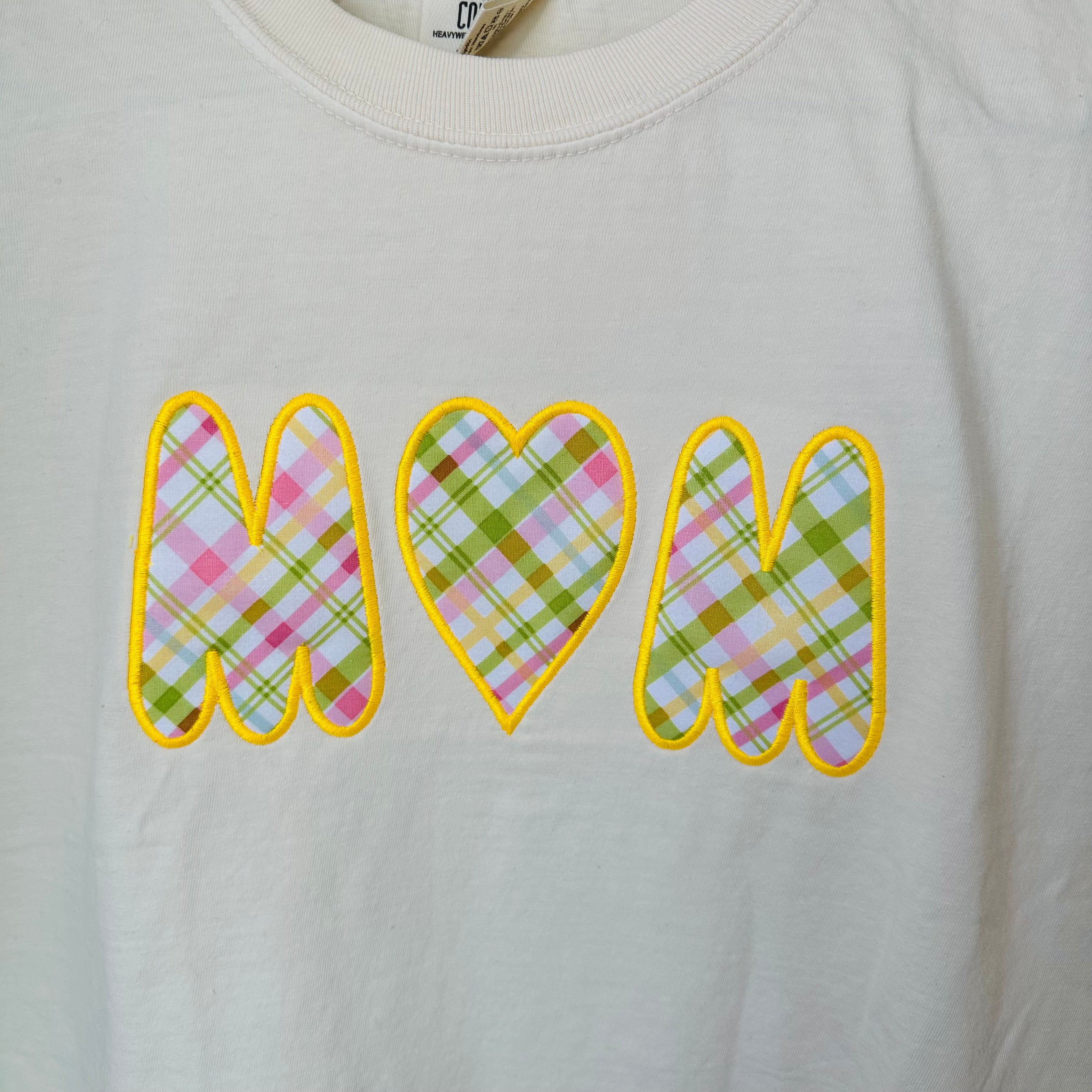 Mom Heart Easter Embroidered Tshirt