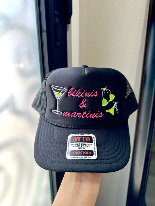 Bikinis & Martinis Foam Trucker Hat Embroidered