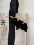 Bat Embroidered Keychain (Clip and Beads Included)