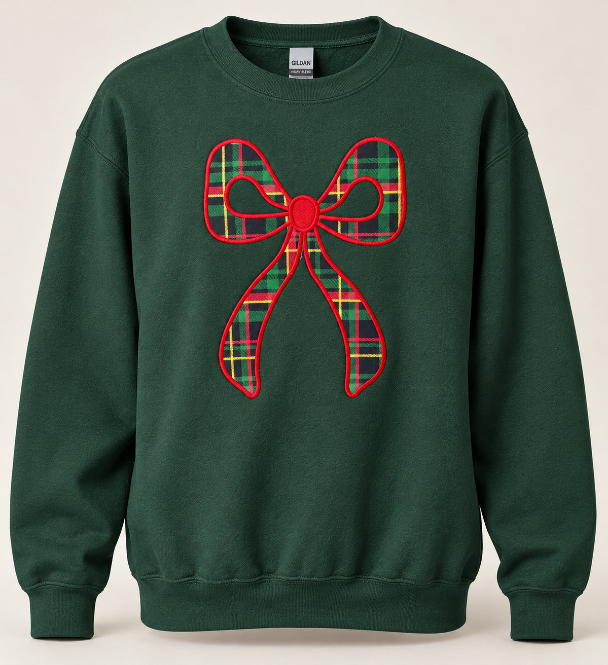 Christmas Embroidered Bow Sweatshirt