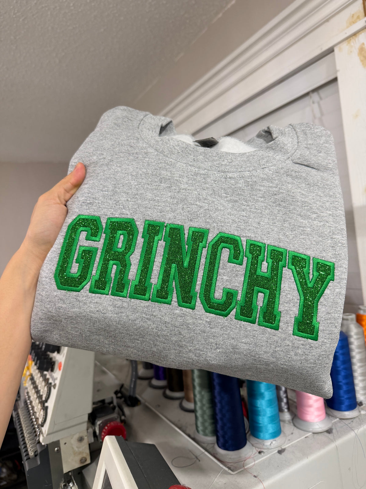 Grinchy Embroidered Sweatshirt