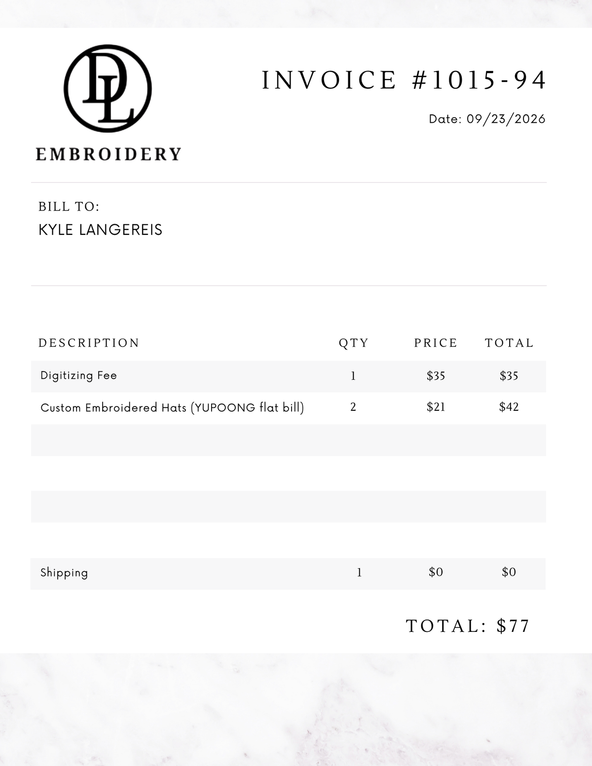 Custom Listing for Kyle Langereis