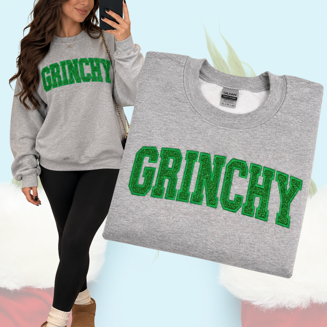 Grinchy Embroidered Sweatshirt